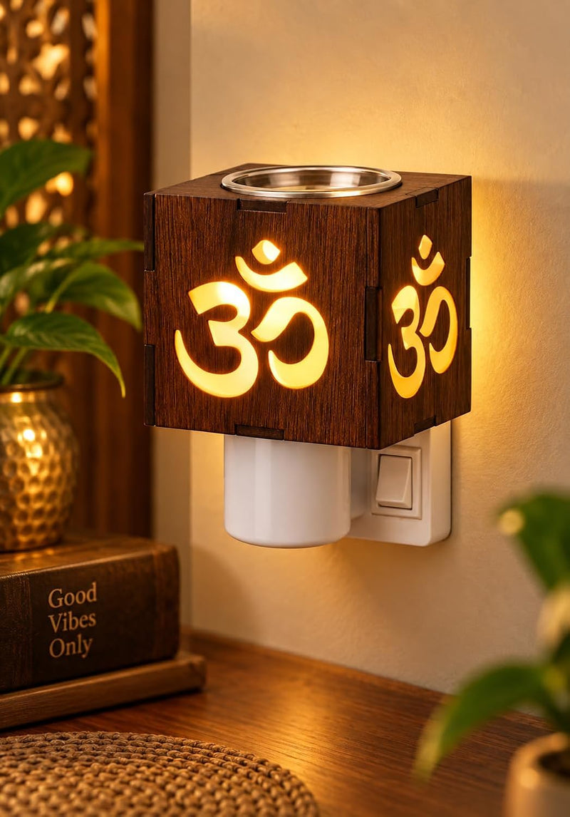 Electric Camphor Diffuser Lamp with Om Design & On/Off Switch